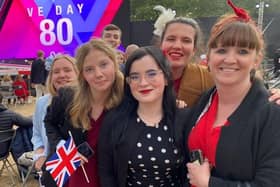 Whitby's Milly Marr, front row, second from left, at the VE Day service in London.