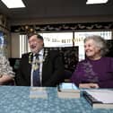 Original members Pat Lee and Brenda Moore chat to Mayor Eric Broadbent