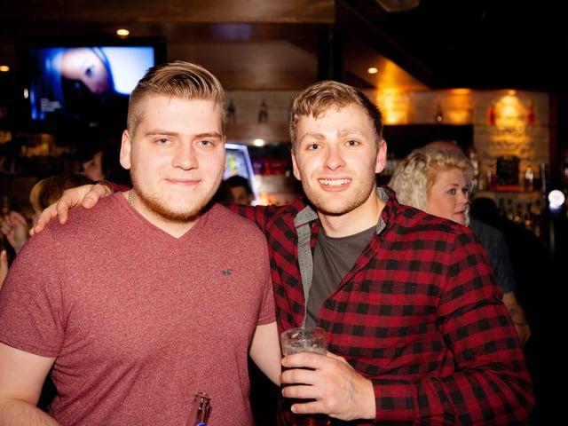 Jake & Steven pose for a snap in Blue Lounge