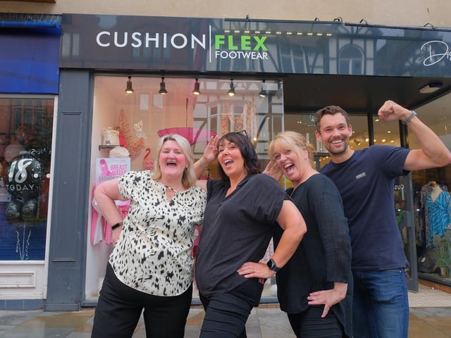 Cushion Flex staff Susan Ingle,Julie Heaversedge,Diane Woods and Antony Heaversedge helped to prepare for the show
