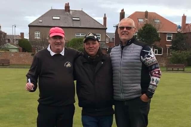 From left,Whitby Merit winner Kenny Wale, Emmo Emmerson and runner-up Chris Dobson.