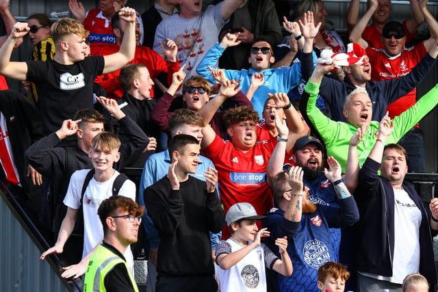The Boro fans cheer on their team against Chester.