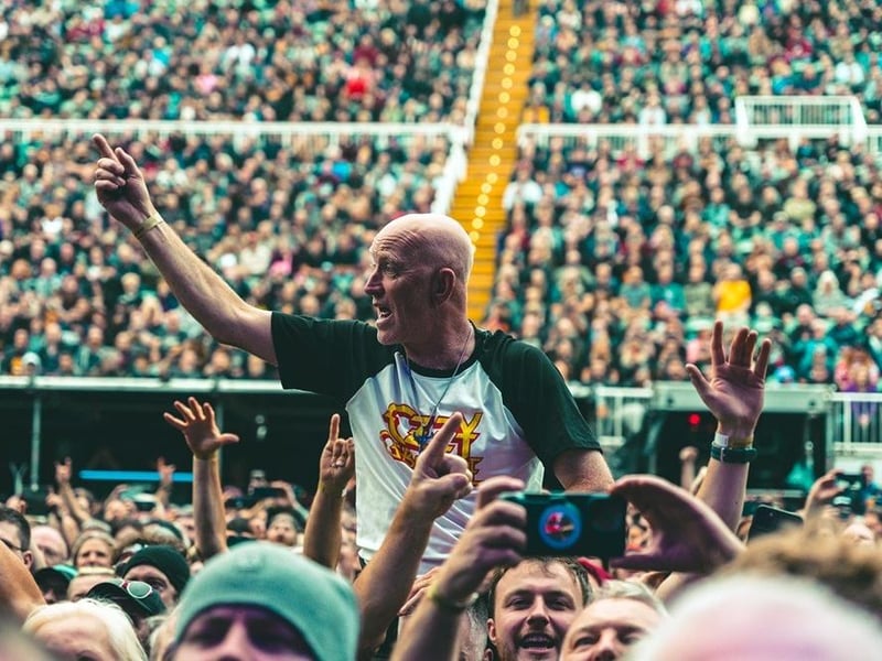 Crowds enjoying the rock music of Judas Priest. photo: Cuffe & Taylor