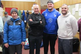 From left, runners-up Ian Richardson and Alan Landers, with winners Callum Malone and Adam Chilvers.