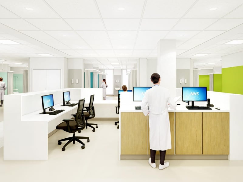 There is a very modern air to the treatment area