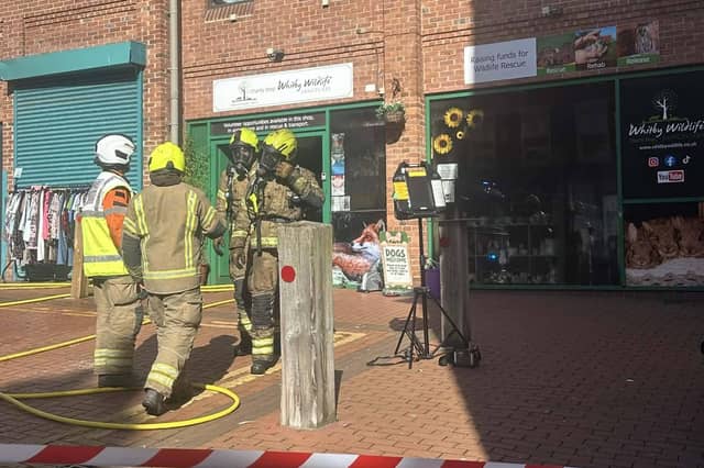 Firefighters outside the shop on Flowergate - Image: Whitby Wildlife Sanctuary