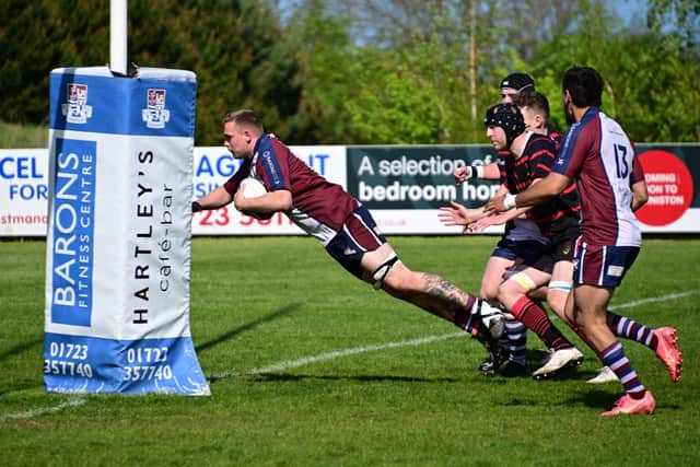 Scarborough RUFC won 69-5 against Aspatria in the Papa John’s Community Cup Regional Two North Plate quarter-final. Photo by Paul Tait