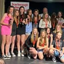 Scarborough Ladies FC Under-13s show off their awards at the presentation evening.