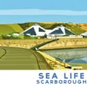 Richard O'Neills Artwork with the newly installed solar and Sea Life's iconic pyramids