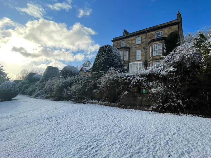 A wintry scene at Fyling Hall, near Robin Hood's Bay.