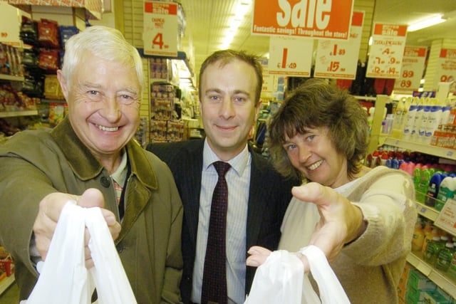 First customers through the door in 2005 were George and Dawn Holland, pictured manager Matthew Boyes.