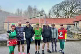 Bridlington Road Runners line up at the Christmas Day parkrun event at Dalby.