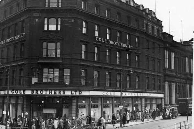 People can be seen going about their business at Coles Corner - as the site is still known today - in November 1952.