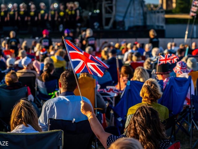 The crowd were treated to classic songs such as Jerusalem' and 'Rule Britannia'.