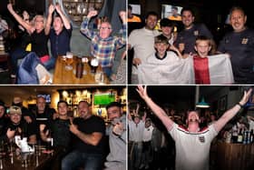 Scarborough football fans celebrate England's passage into the final of Euro 2024.