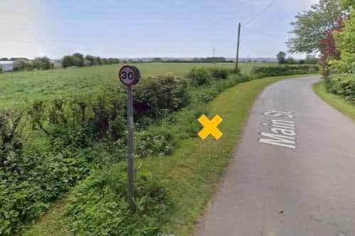Approximate position of dog walking facility In Irton.