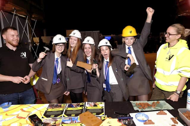 Scarborough UTC pupils visit the skills village stand at last year's event