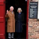 King Charles and Queen Camilla pictured on their visit Talbot Yard Food Court, Malton