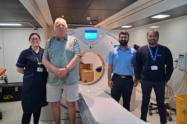Graham Brookes, from Bridlington, was the first patient to be scanned in this area.
