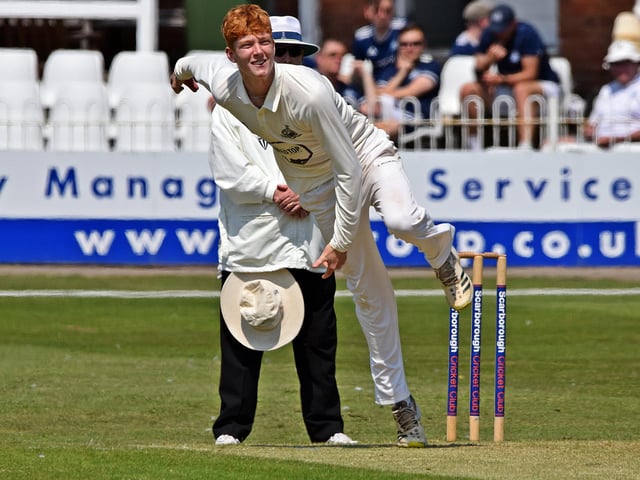 Scarborough spinner Clarke Doughney in action.