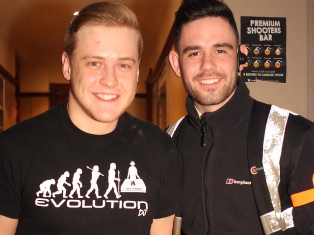 Rob and Ste looking after the punters in Quids Inn.