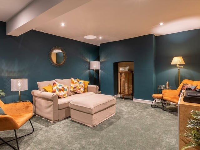 The cellar, or basement has been fashioned in to a cinema room.