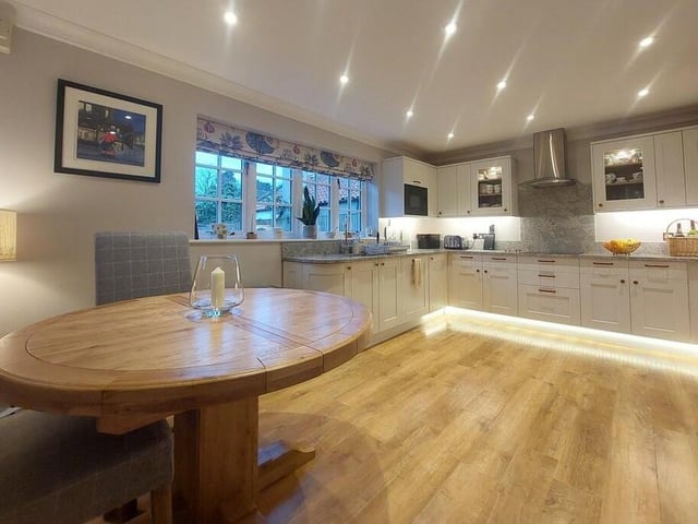 A super stylish kitchen with diner.