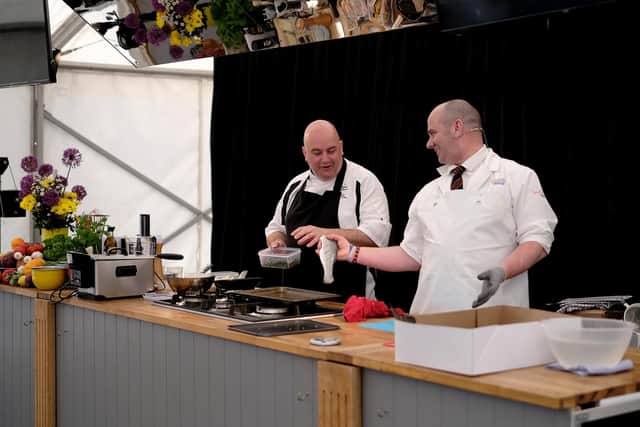 Paul Gildroy at the food demonstration, Whitby Fish and Ships Festival.picture: Richard Ponter