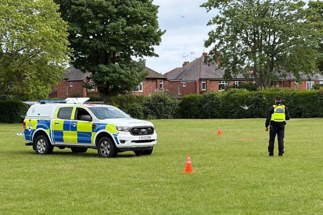 The police rural task force drone pilots assisted the operation. Photo: Humberside Police