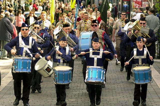 The St George's Day Parade made its way towards the Mansion House in Doncaster