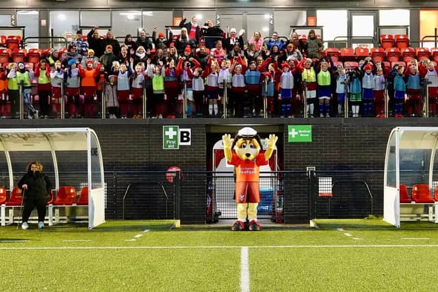 All the Boro female volunteers, players and supporters got involved in the club's largest female photo on International Women's Day.