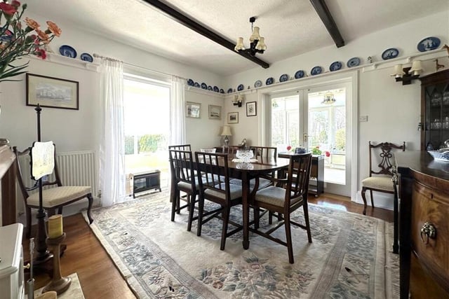The light and airy dining room.