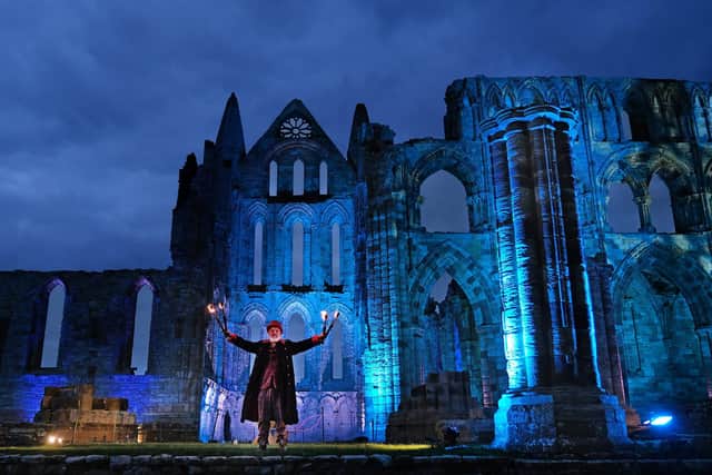 Illuminated Whitby Abbey. picture: Richard Ponter