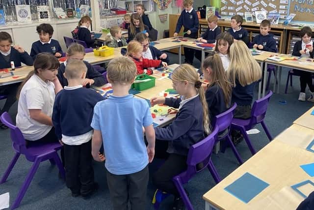 East Whitby Academy pupils at craft club.