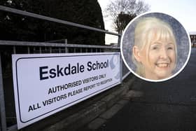 Whitby's Eskdale School, which may close in 2024, and inset, Whitby Mayor Cllr Linda Wild.