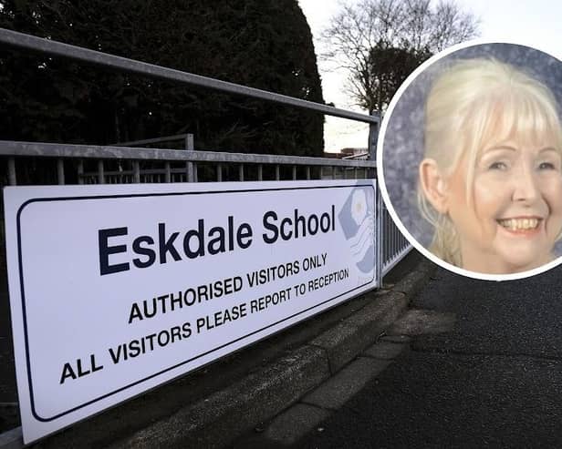 Whitby's Eskdale School, which may close in 2024, and inset, Whitby Mayor Cllr Linda Wild.
