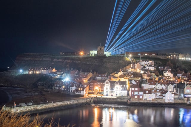 The laser show makes for a spectacle at Whitby Abbey.
picture: Deborah McCarthy.