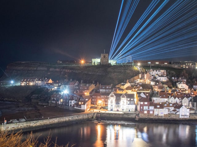 The laser show makes for a spectacle at Whitby Abbey.
picture: Deborah McCarthy.