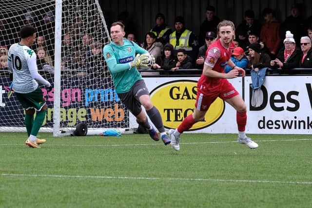 Joe Cracknell pulled off a crucial late save to help Boro hang onto their one-goal lead in the win at Peterborough Sports.