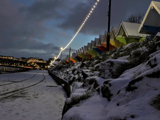 Twinkling lights and colourful chalets.