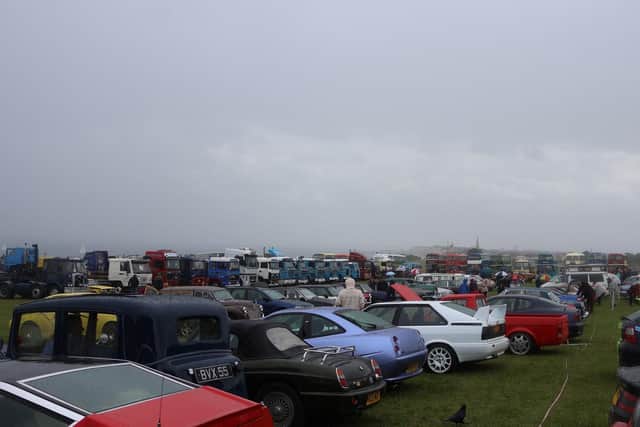 Spectators gathered at the clifftop finish to admire the vehicles. Photo courtesy of Ewan Cameron