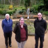 Friends of South Cliff Gardens Adrian Perry, South Cliff Garden Community Engagement Officer Gemma Alexander and Head Gardener Chris Harper.