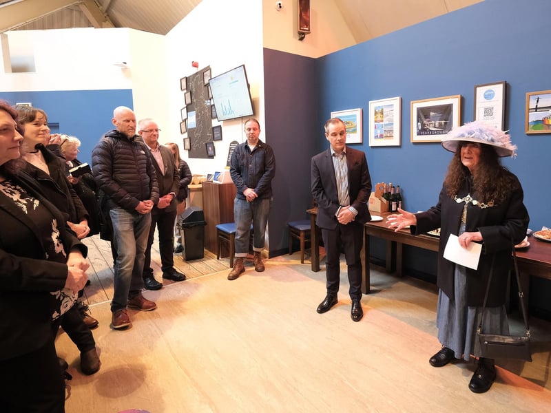 Borough Mayor Janet Jefferson chats to gathered guests. picture: Richard Ponter