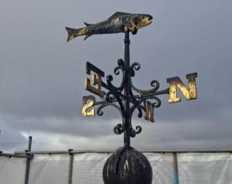 Weather vane a Whitby Old Town Hall, prior to removal.