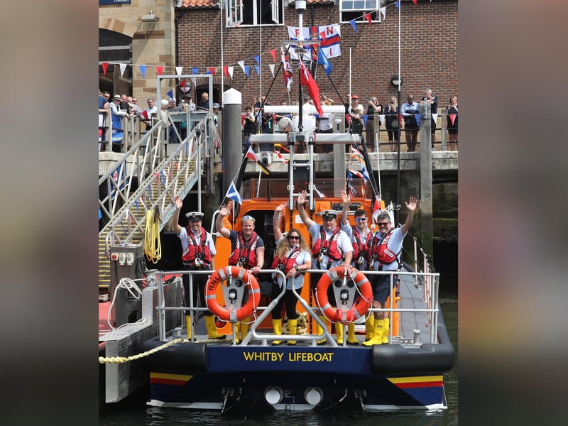 Safely home - the lifeboat arrived at the Station welcomed by the crew, family and friends.
picture: Ceri Oakes / RNLI