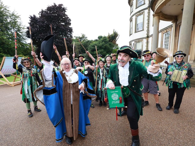 A big cheer for Yorkshire Day Cllr Linda Byram and Town Crier Michael Wood.
