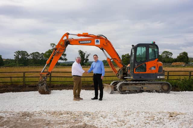 Sean Harrison and David Peat at the site