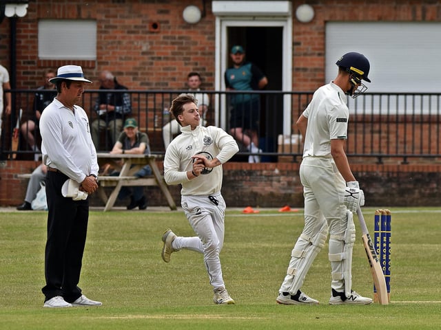 Scarborough's Tristan Van Schalkwyk in bowling action.