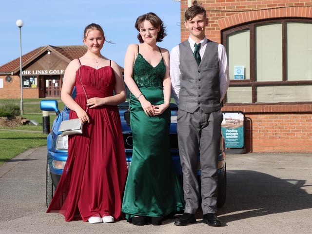 These Bridlington School students are looking great outside their prom venue- Bridlington Links Golf course.