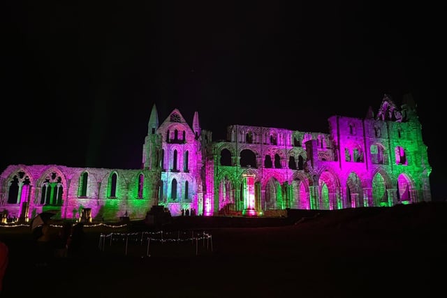 The lights made the Abbey look even more dramatic.